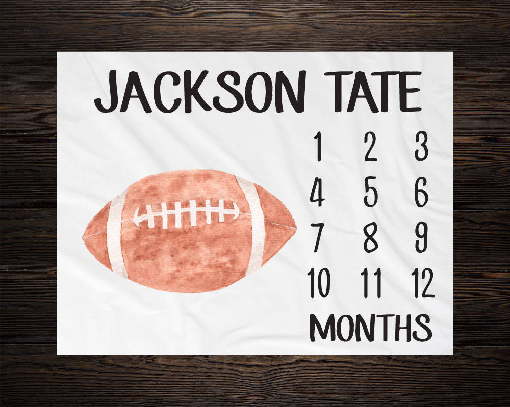 Personalized Football Milestone Blanket