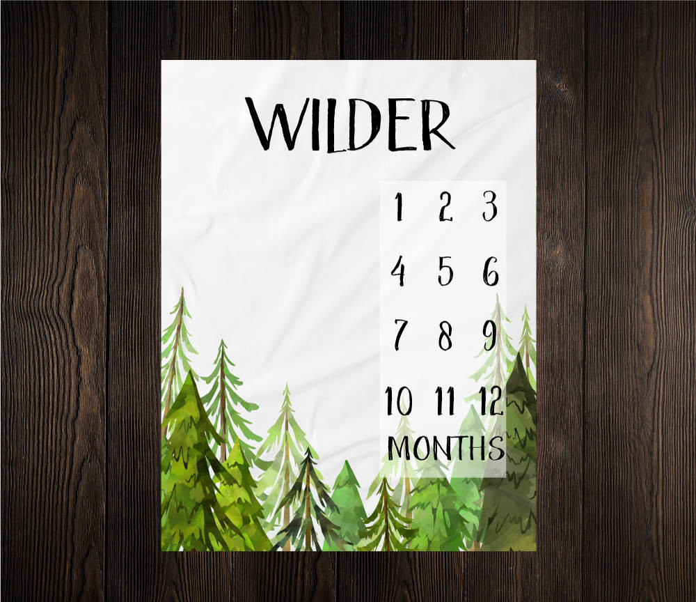 Personalized Forest Milestone Blanket