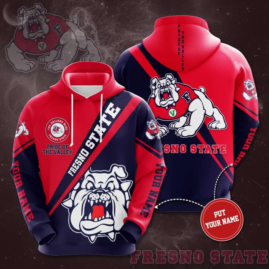 Personalized Fresno State Bulldogs No686 Custom Hoodie 3D