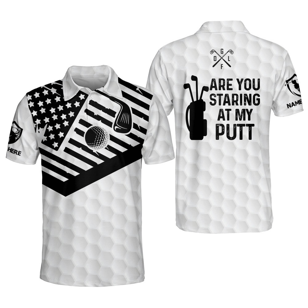 Personalized Funny Golf Shirts for Men Are You Staring At My Putt Mens Golf Shirts Short Sleeve Polo Dry Fit