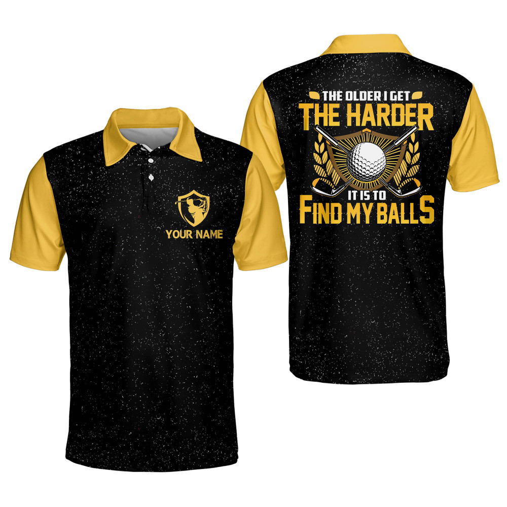 Personalized Funny Golf Shirts for Men The Older I Get The Harder It Is To Find My Balls Crazy Golf Shirts Short Sleeve