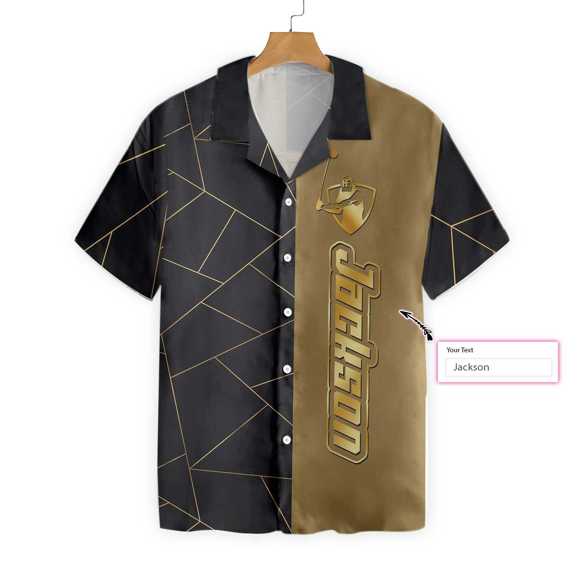 Personalized Golden Lines Golf Custom Hawaiian Shirt