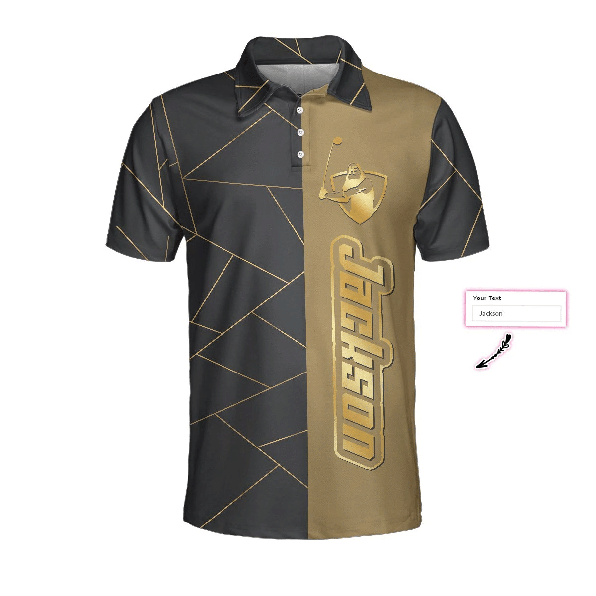 Personalized Golden Lines Golf Short Sleeve Custom Polo Shirt Luxury Golf Shirts Short Sleeve Polo For Men