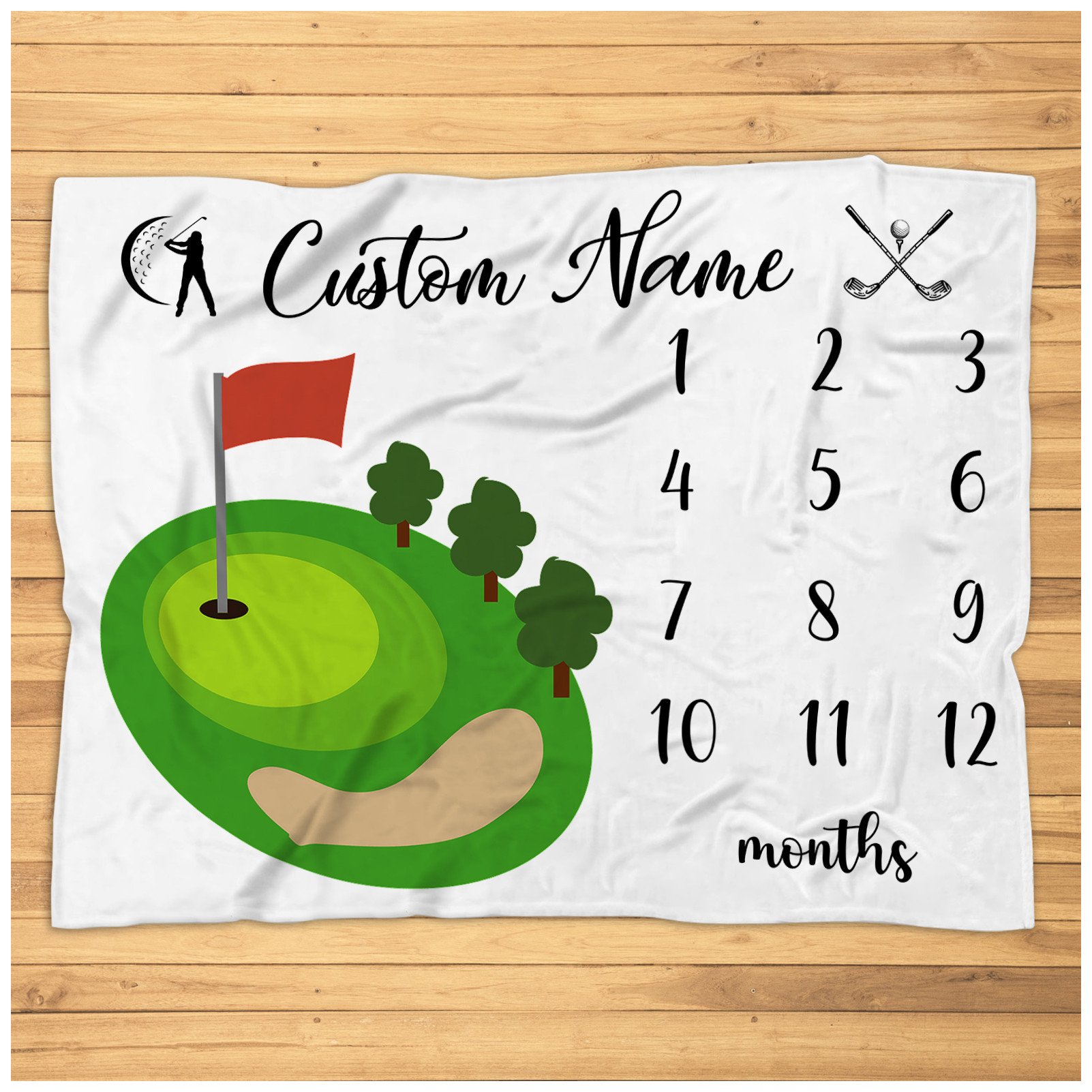 Personalized Golf Milestone Blanket