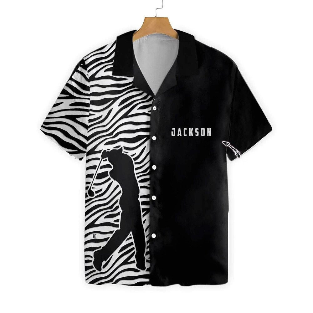 Personalized Golfer Zebra Pattern Golf Custom Hawaiian Shirts Summer Aloha Shirt