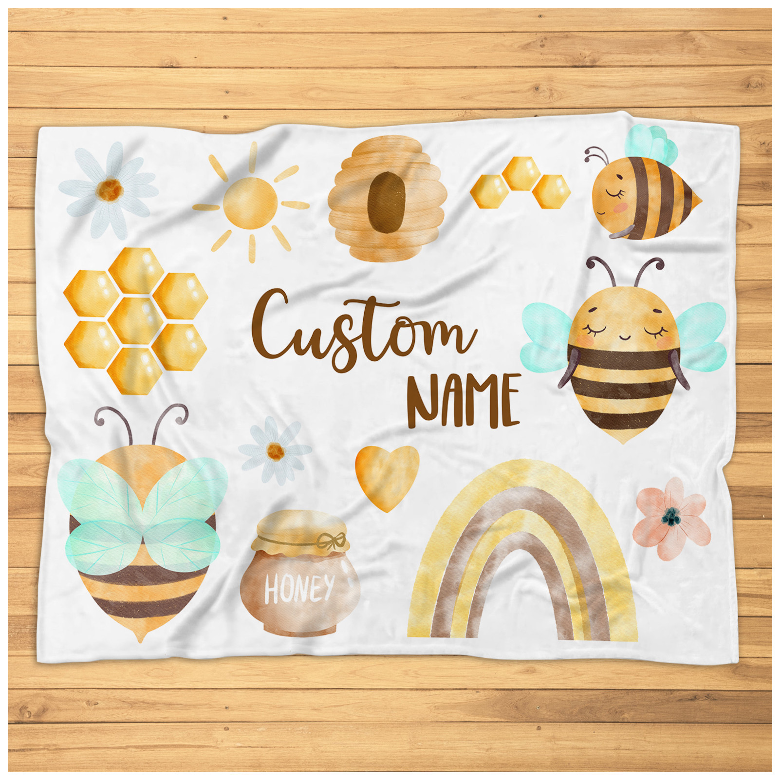 Personalized Honey Bee Blanket