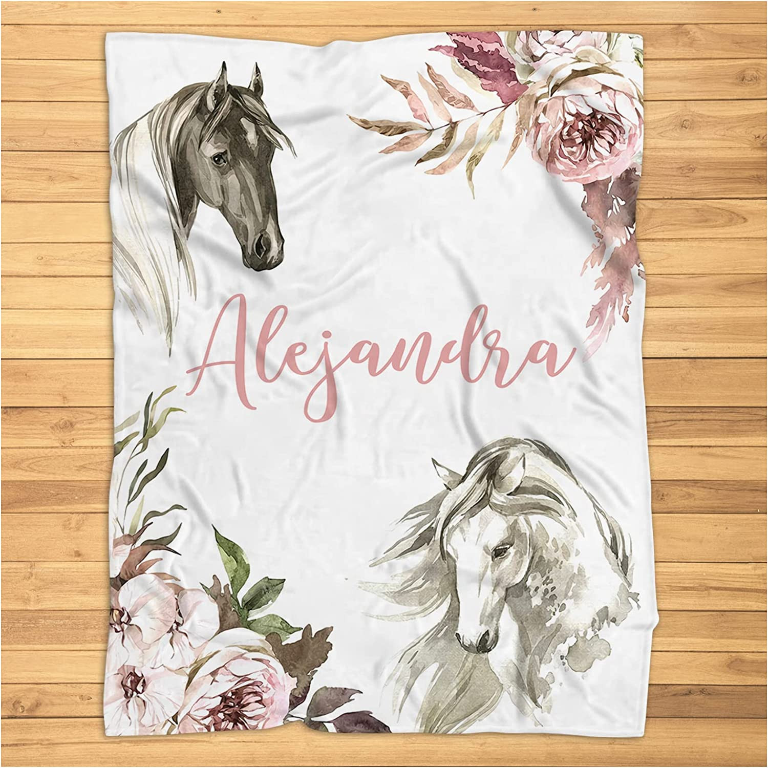 Personalized Horse Baby Blanket