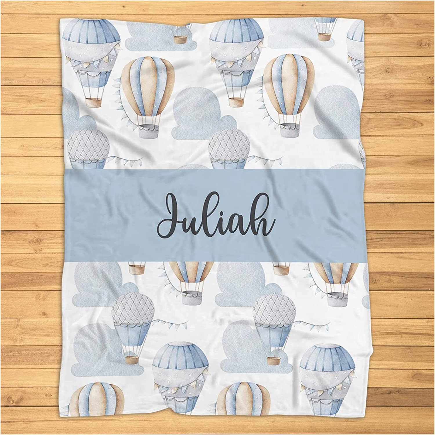 Personalized Hot Air Balloon Baby Blanket