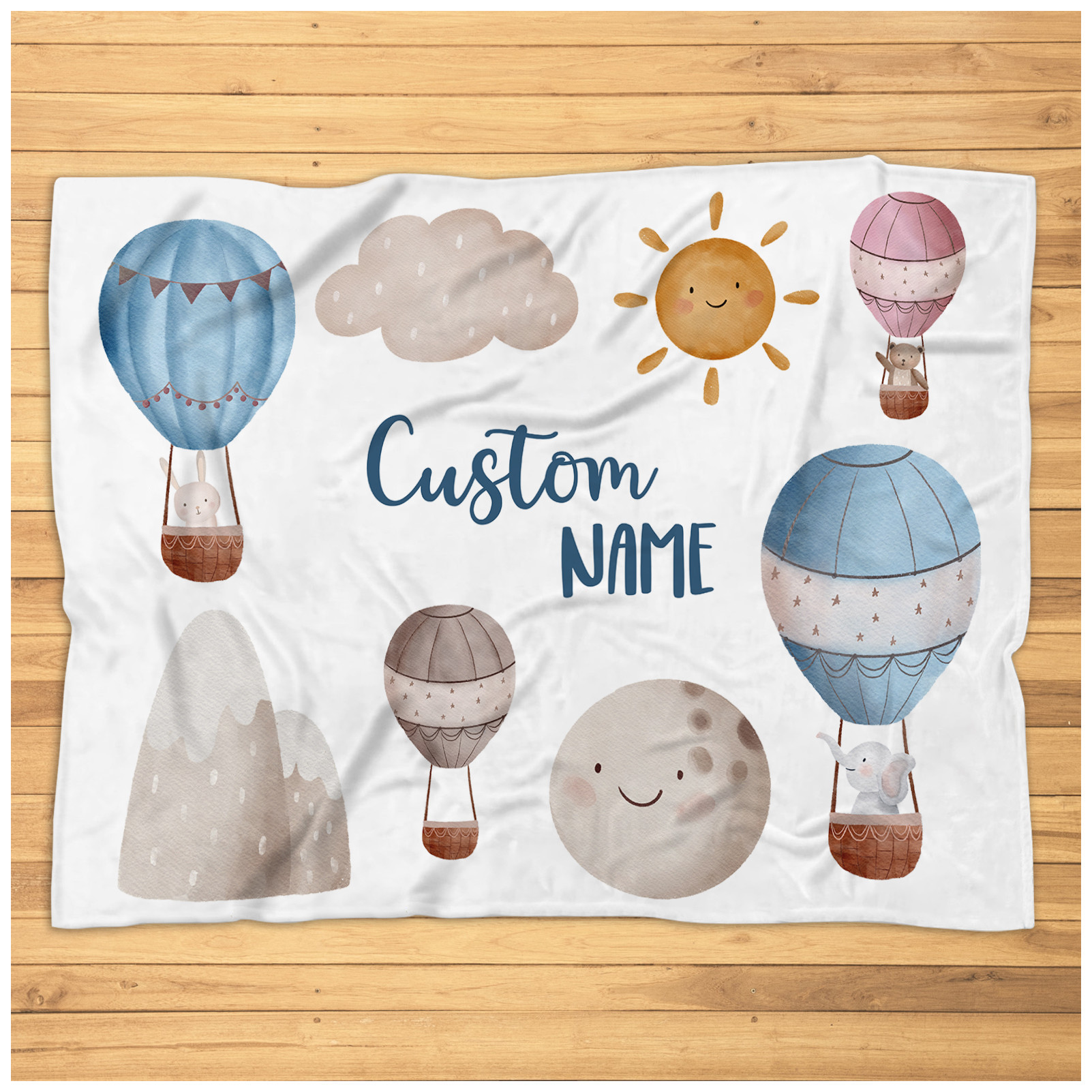 Personalized Hot Air Balloon Blanket