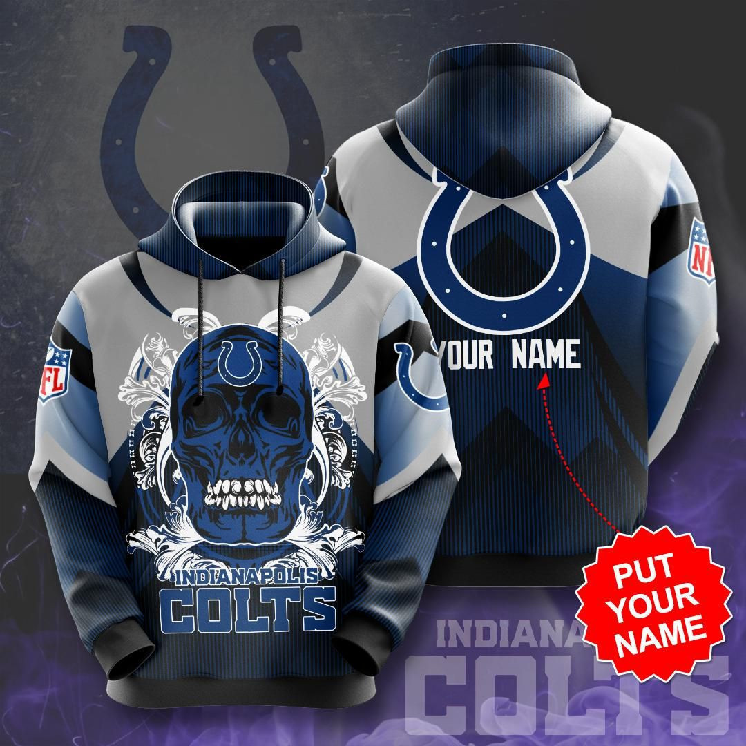 Personalized Indianapolis Colts No845 Custom Hoodie 3D Size S to 5XL