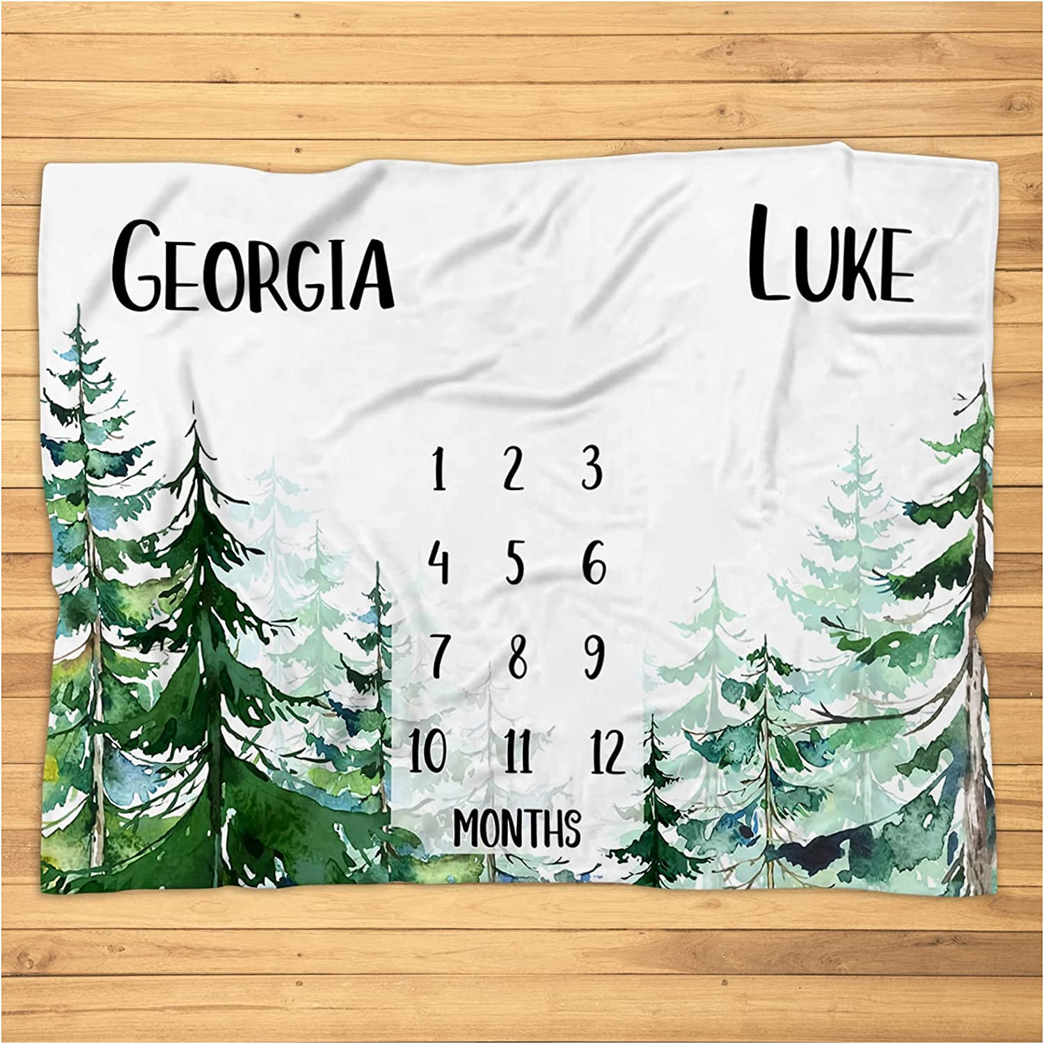 Personalized Jungle Twin Baby Milestone Blanket