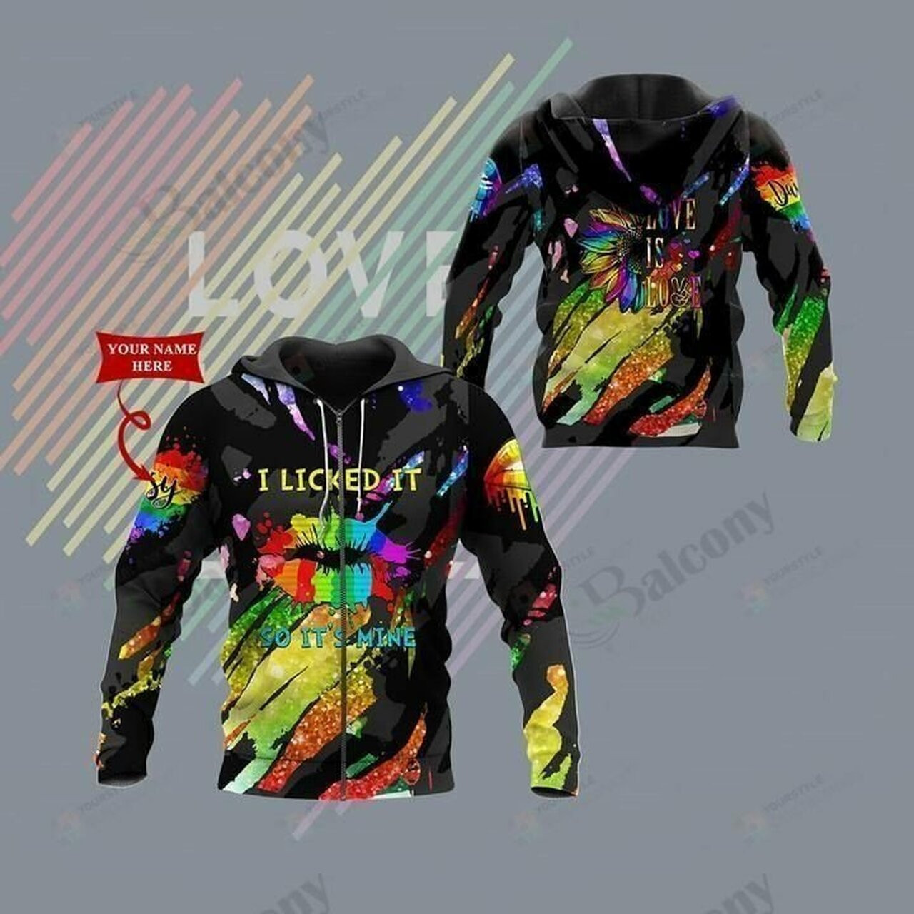 Personalized Lgbt Flower I Licked It So Its Mine Custom Name 3d All Over Print Hoodie