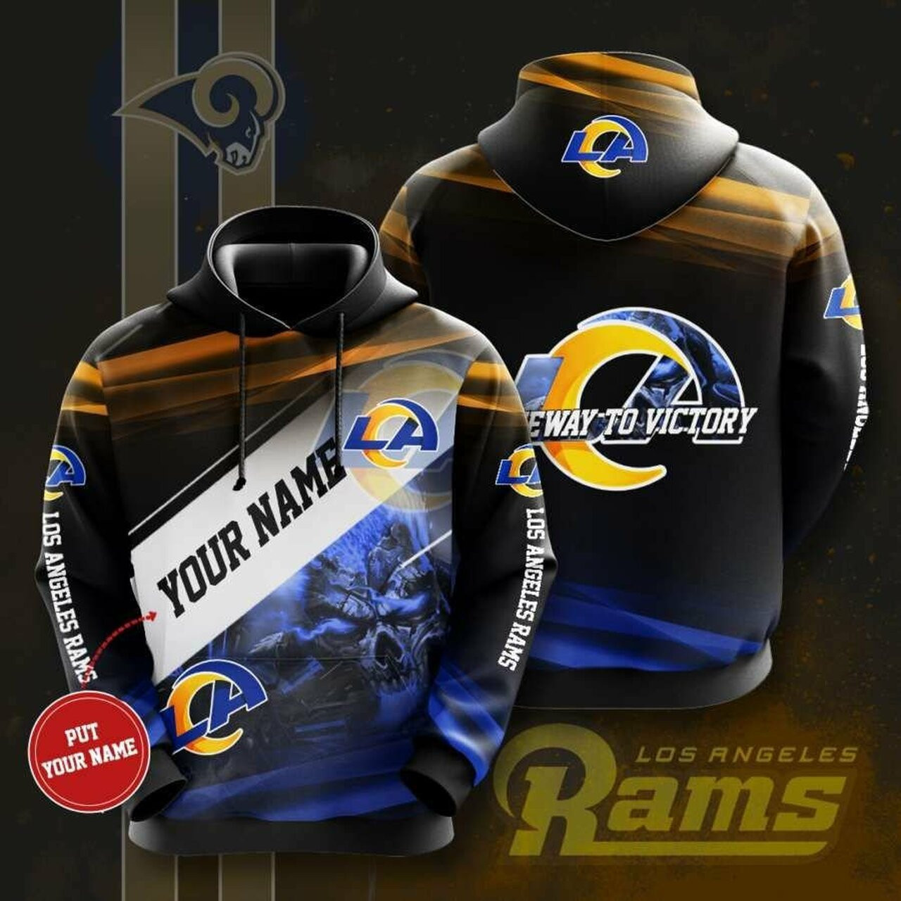 Personalized Los Angeles Rams Custom Name 3d All Over Print Hoodie