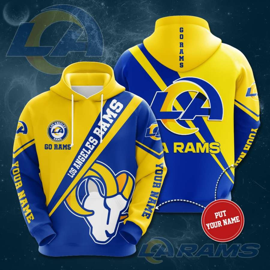 Personalized Los Angeles Rams No1091 Custom Hoodie 3D