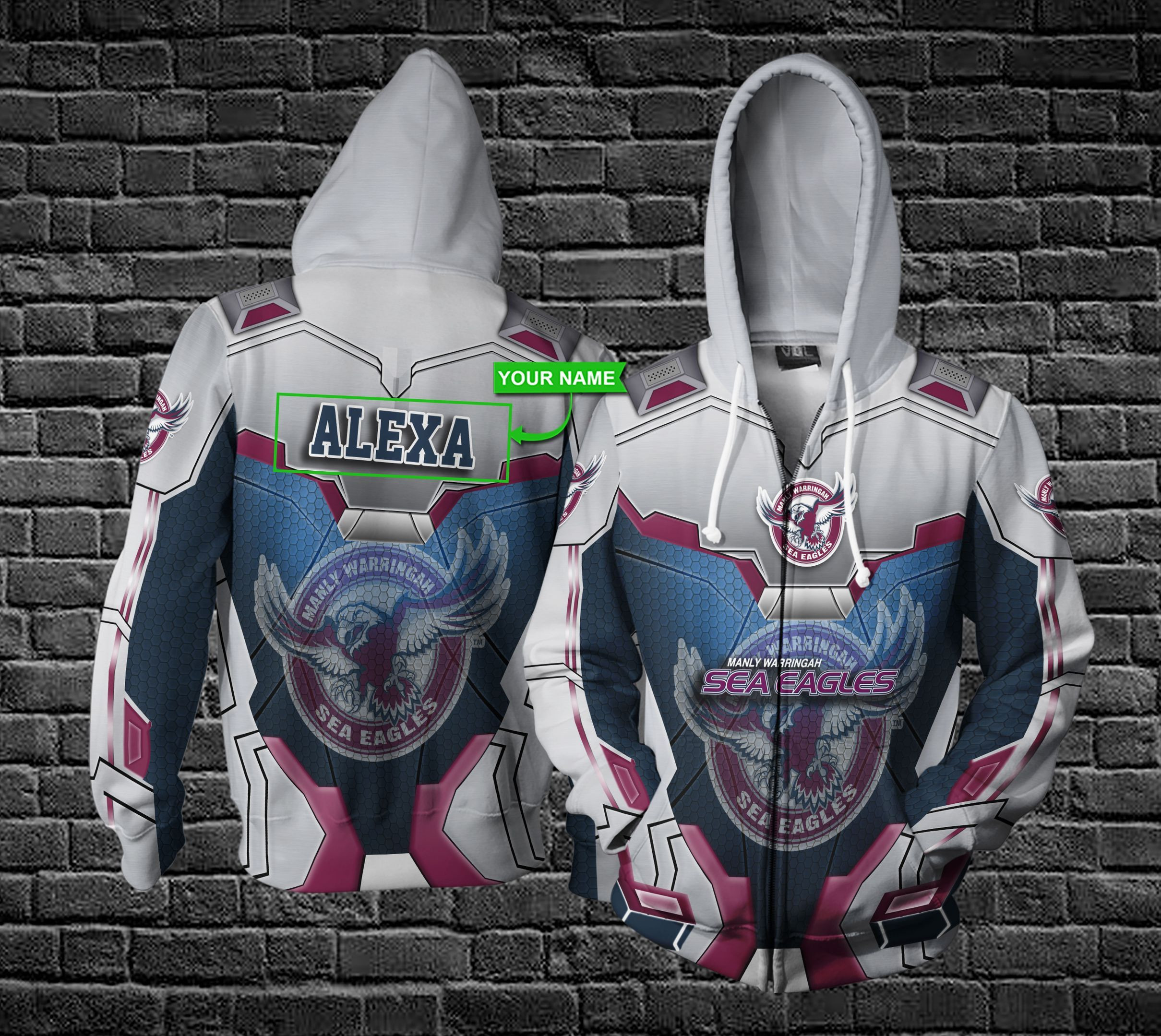 Personalized Manly Warringah Sea Eagles Custom 3D All Over Print Hoodie