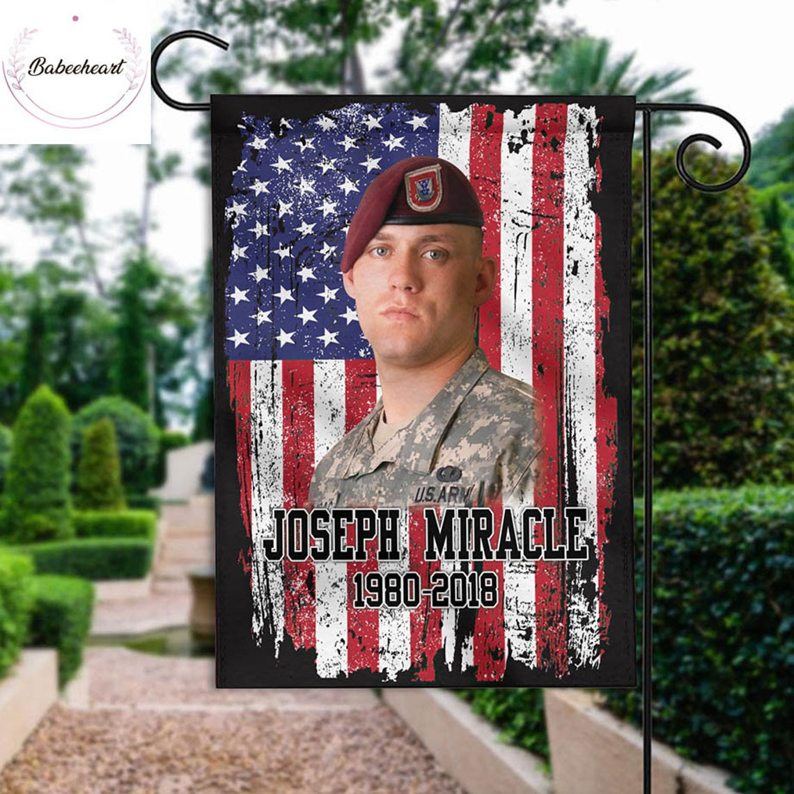 Personalized Memorial Day Garden Flag Remember Soldiers Us Army Garden Sign Patriotic Garden Flag Veterans Day Outside Decor