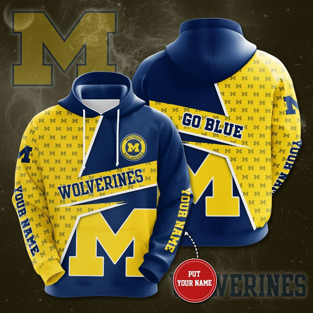 Personalized Michigan Wolverines No1173 Custom Hoodie 3D