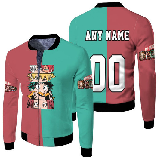 Personalized My Hero Academia Character Potrait Novelty Gift For Boku No Hero Academia Fans Fleece Bomber Jacket