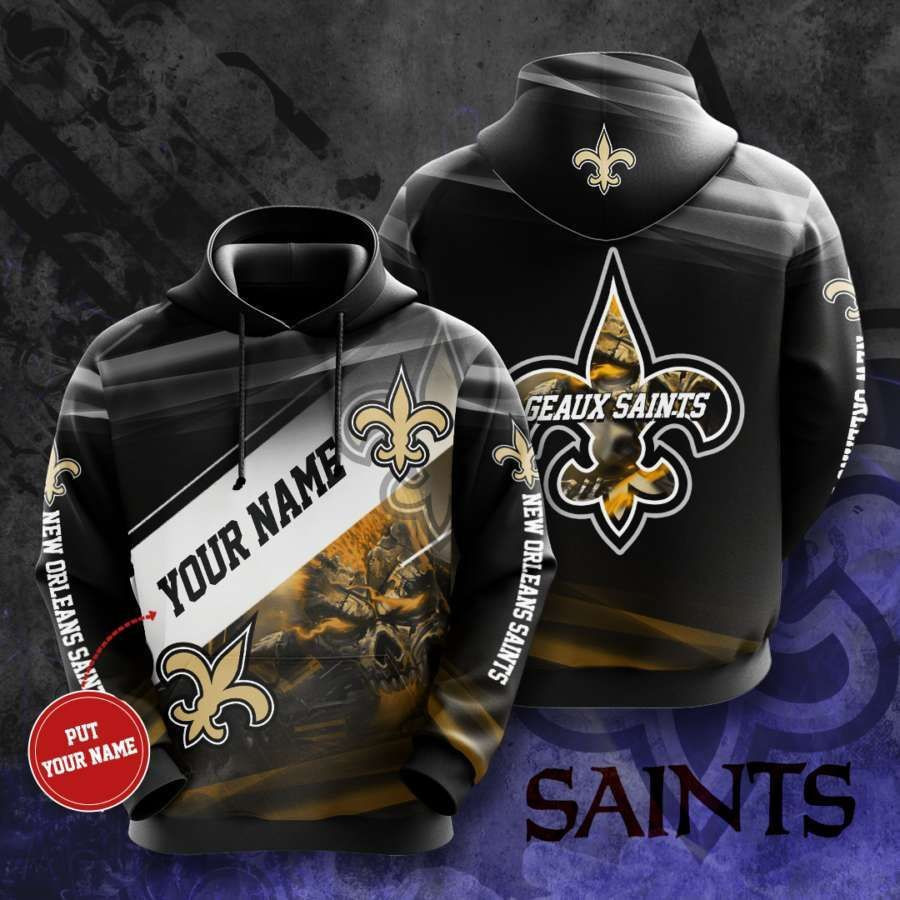 Personalized New Orleans Saints No1336 Custom Hoodie 3D All Over Print