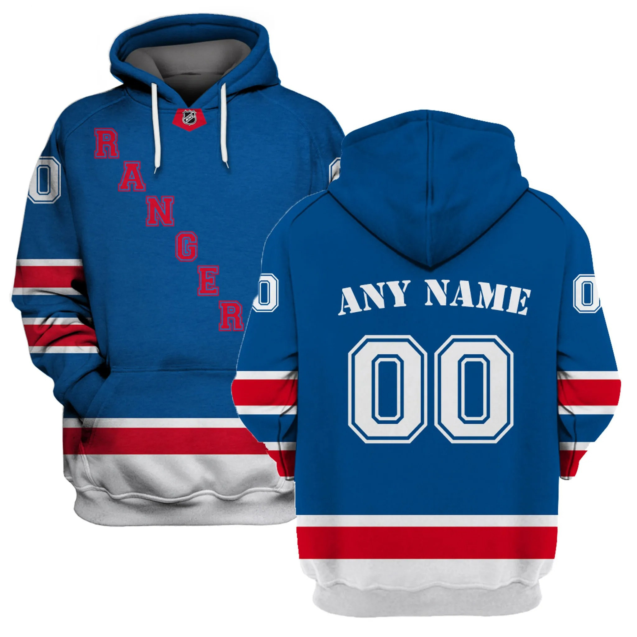 Personalized New York Rangers Nhl Custom Name And Number 3d Full Printing Hoodie