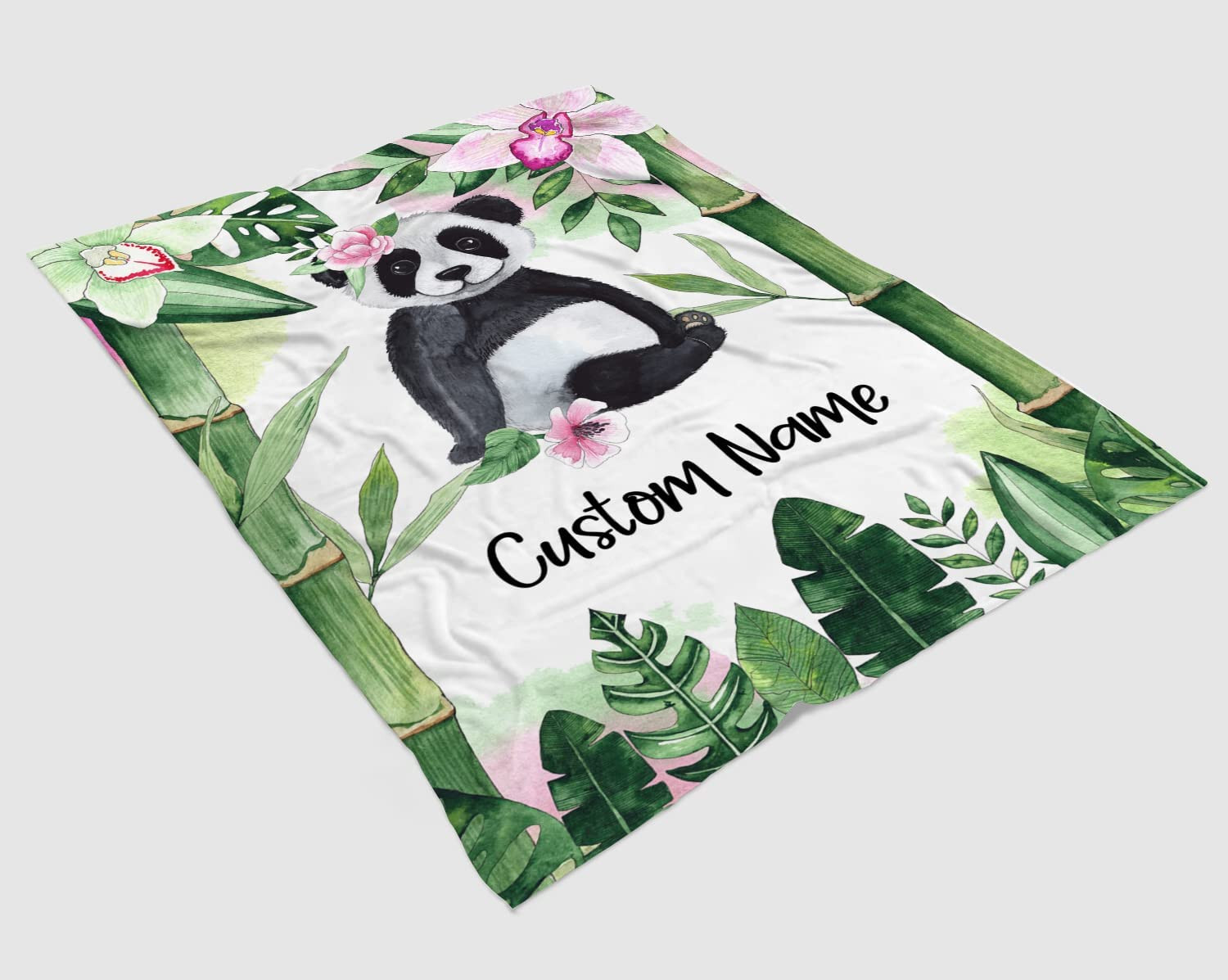 Custom Panda Name Blanket