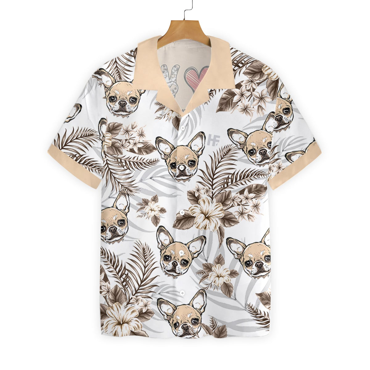 Personalized Peace Love Chihuahua Custom Hawaiian Shirt