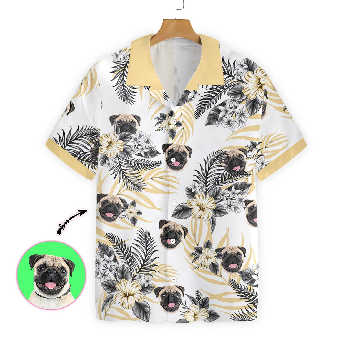 Personalized Peace Love Dog Custom Hawaiian Shirt