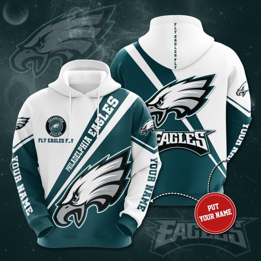 Personalized Philadelphia Eagles No1600 Custom Hoodie 3D Size S to 5XL