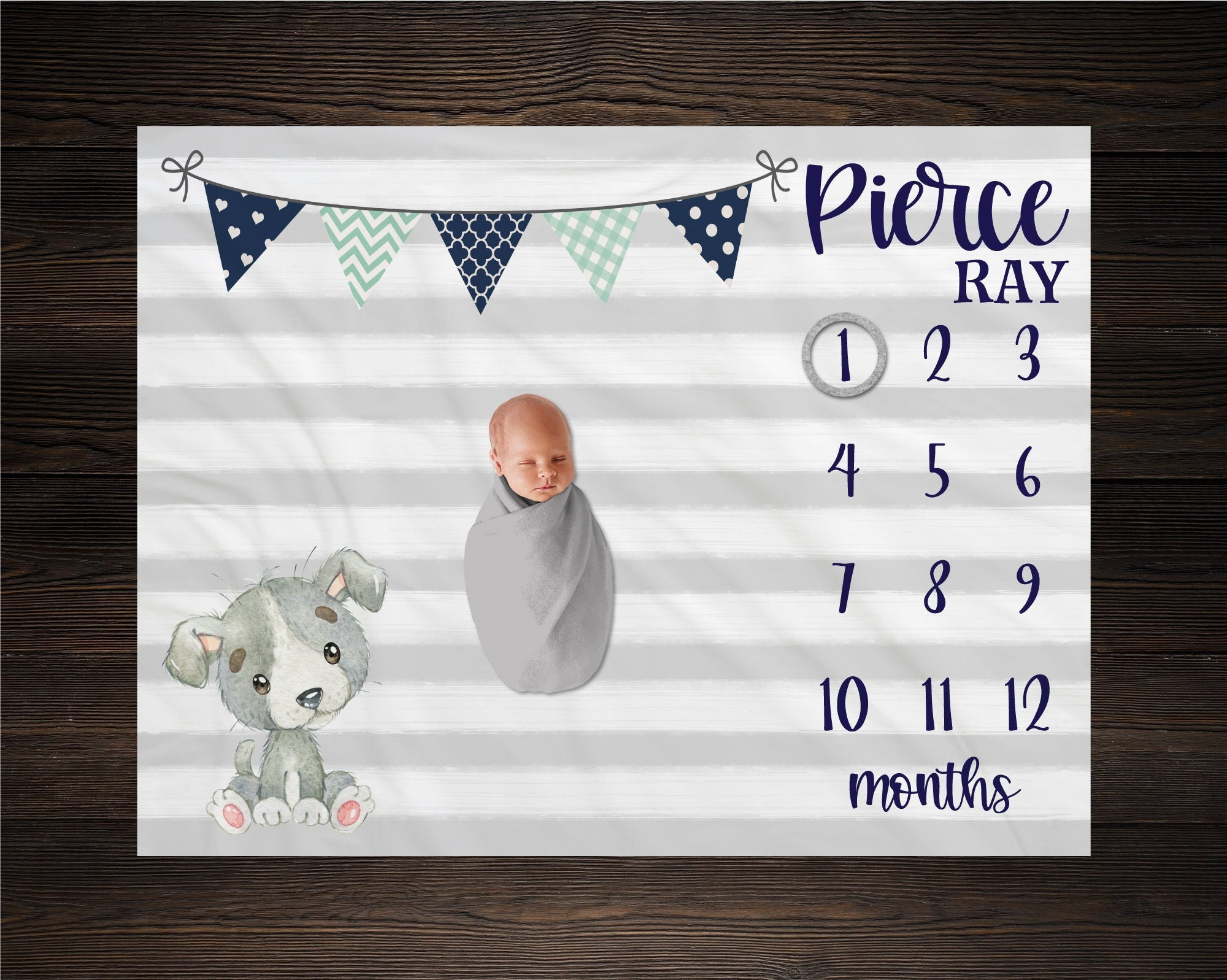 Personalized Puppy Milestone Blanket