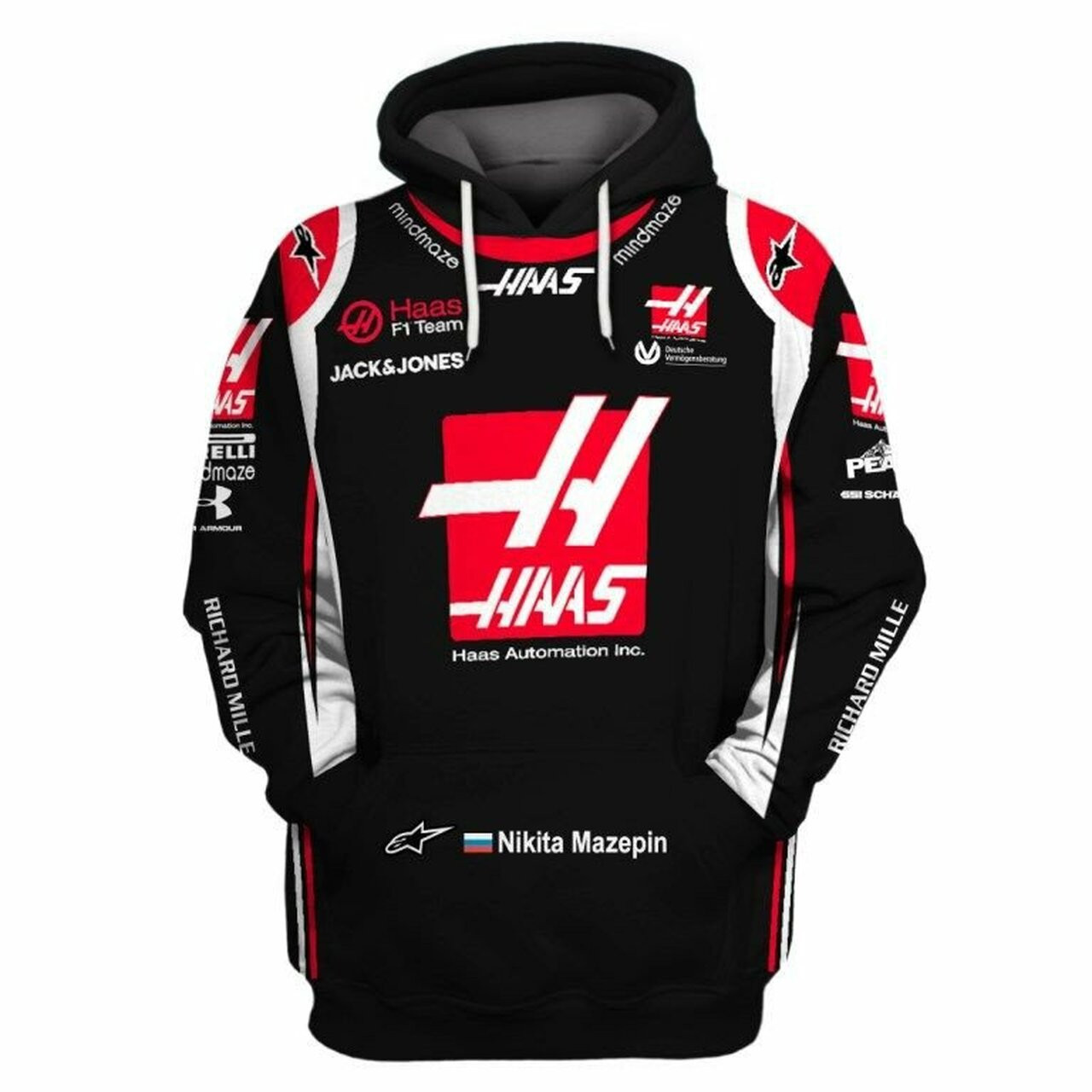 Personalized Racing Gift For Racer F1 Racing Team Haas Hoodie