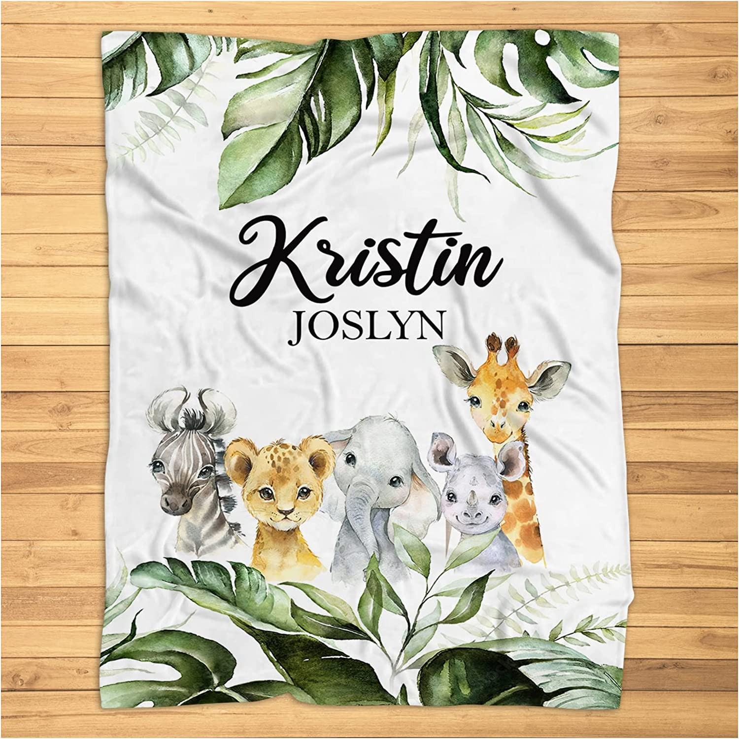 Personalized Safari Baby Blankets