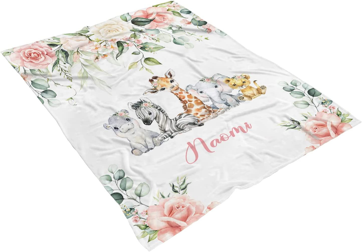 Custom Safari Baby Blankets for Girls