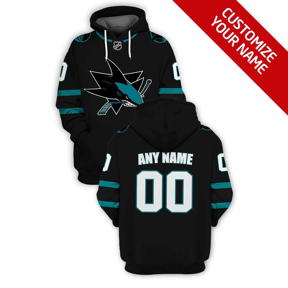 Personalized San Jose Sharks NHL Custom Name And Number 3d Full Printing Hoodie
