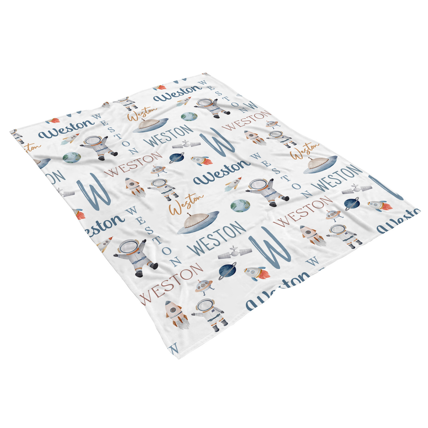 Astronaut Spaceship Baby Blanket