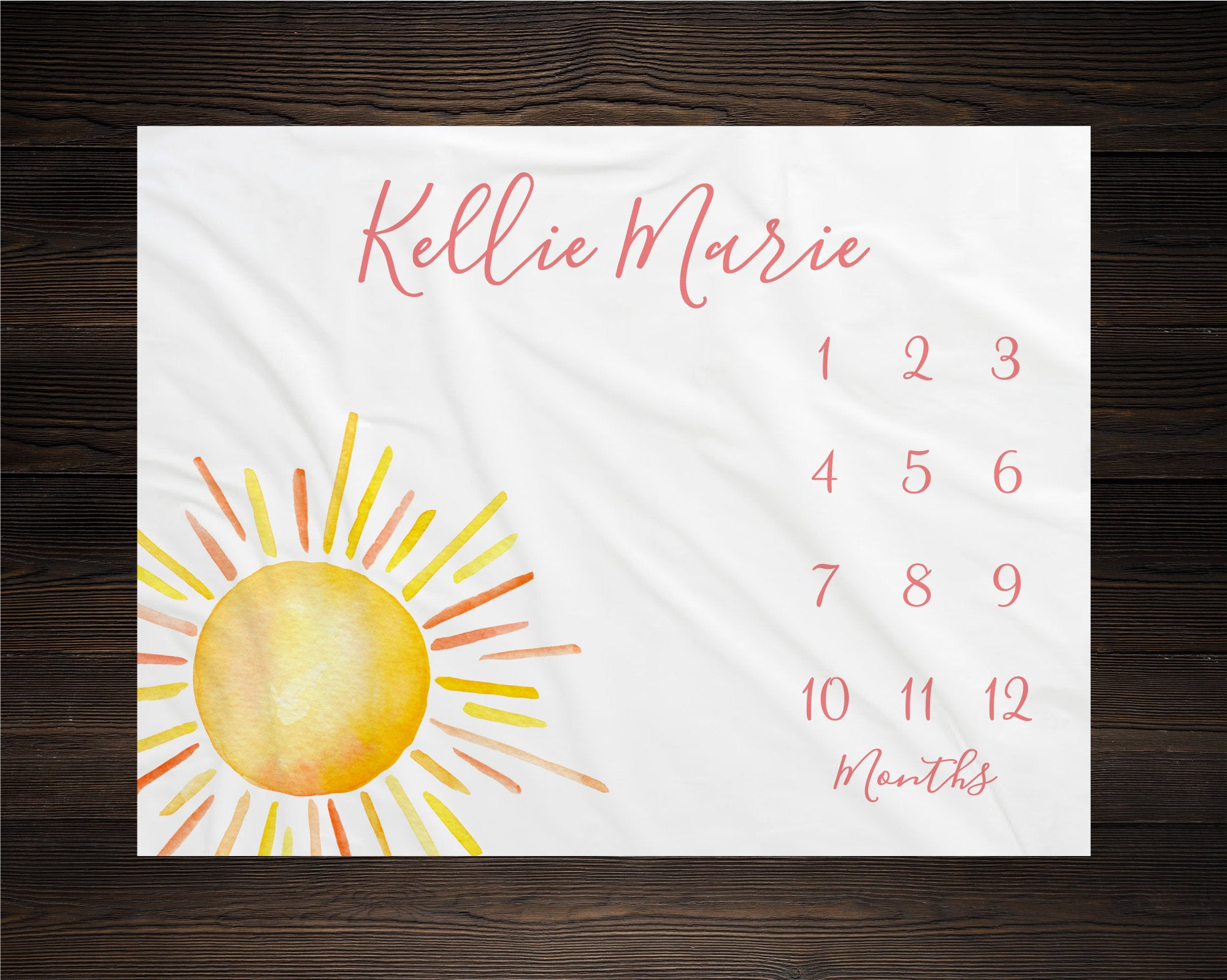 Personalized Sun Milestone Blanket