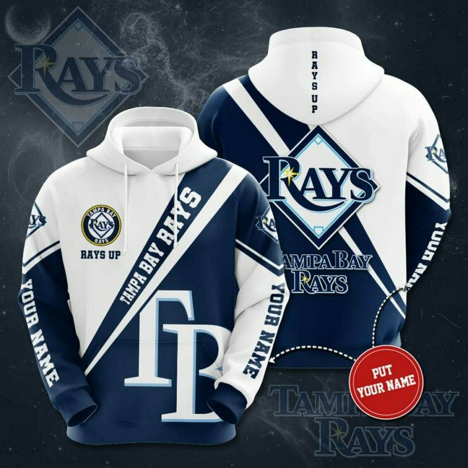 Personalized Tampa Bay Rays Hoodie 3D All Over Printed Size S