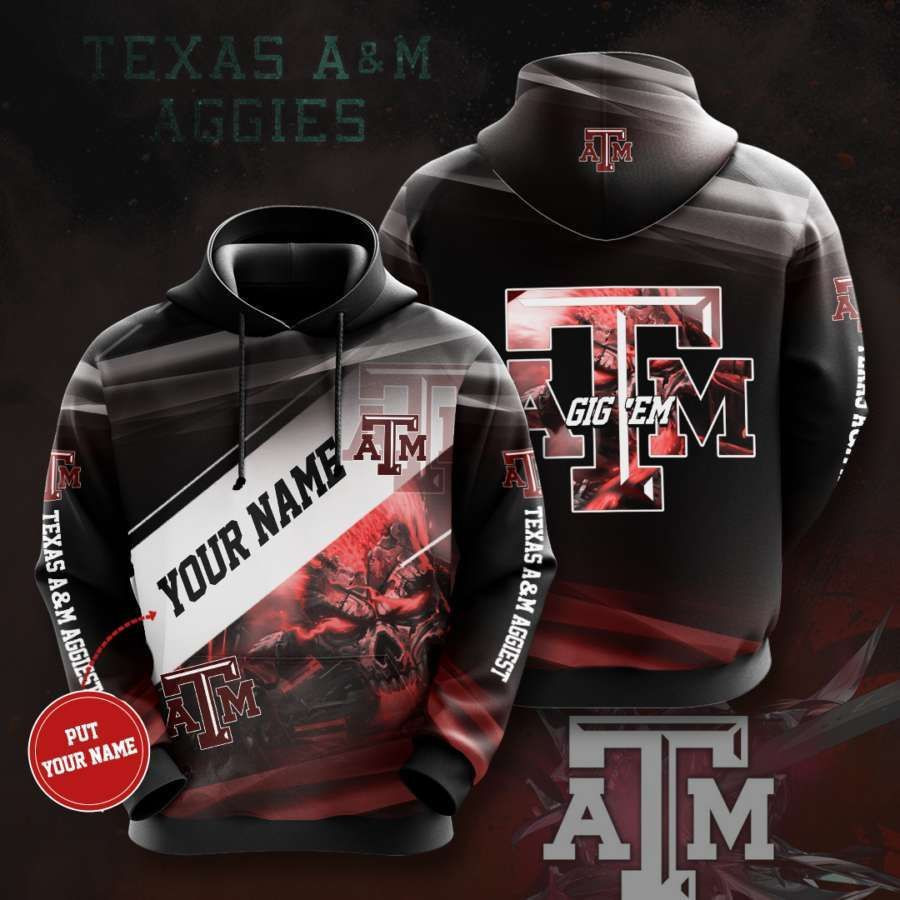 Personalized Texas Am Aggies No1940 Custom Hoodie 3D All Over Print
