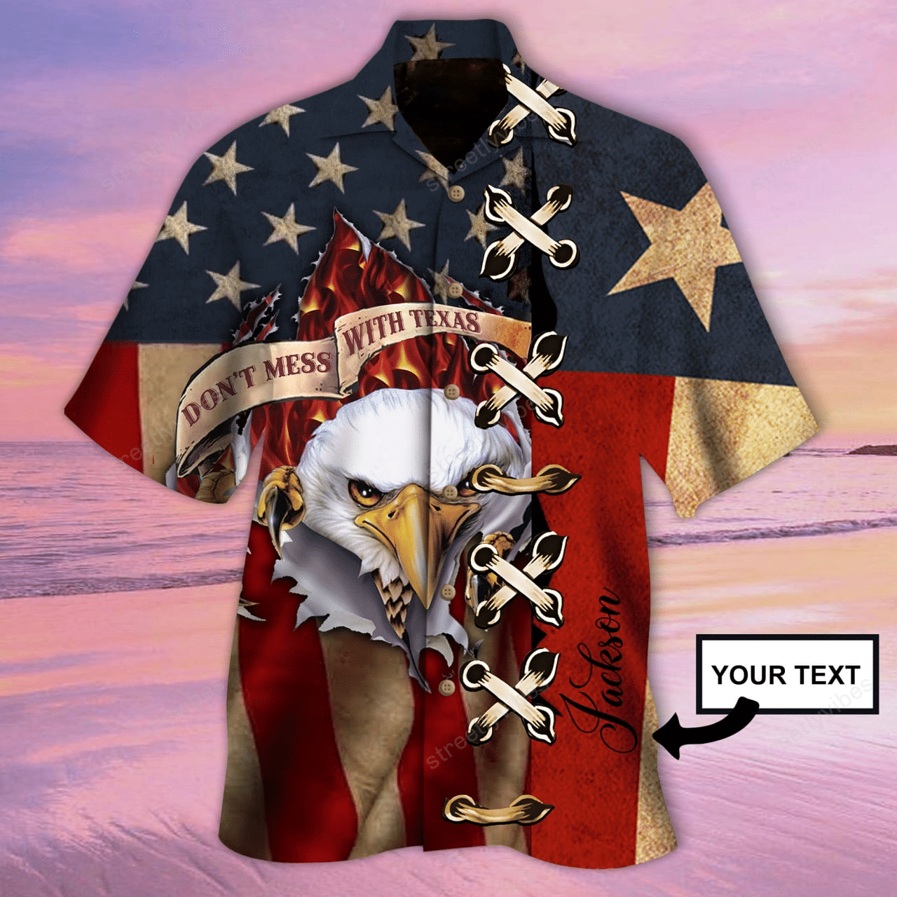 Personalized Texas Eagle Hawaiian Shirt Hawaiian Shirt For Men, Hawaiian Shirt For Women, Aloha Shirt