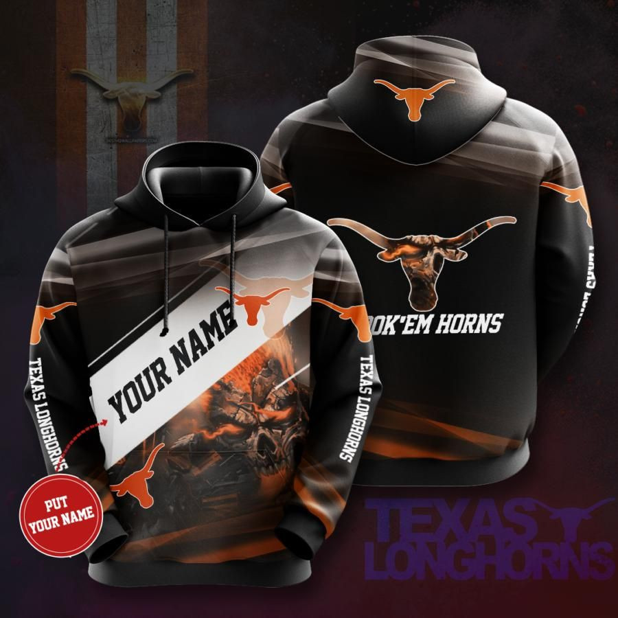 Personalized Texas Longhorns No1947 Custom Hoodie 3D Size S to 5XL