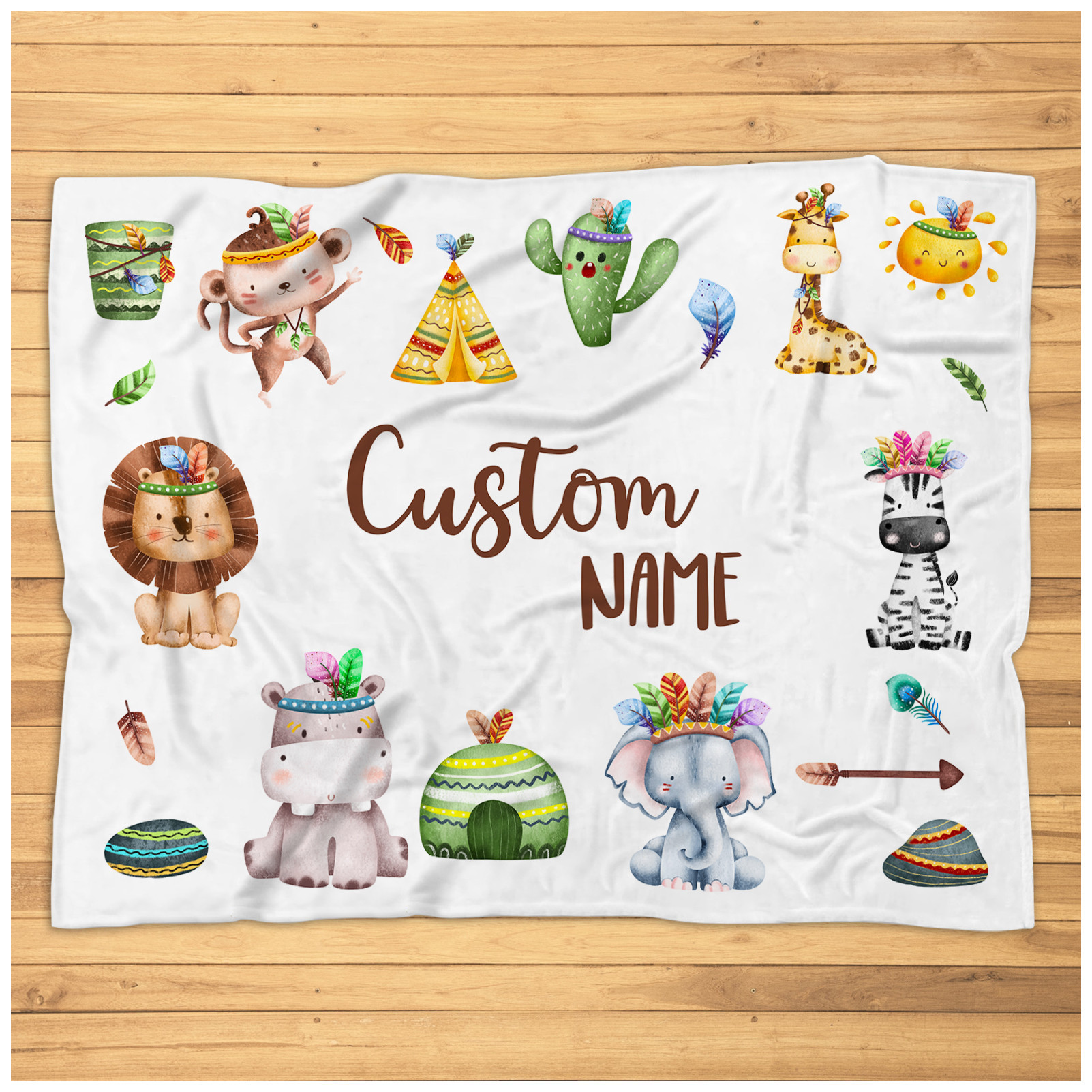 Personalized Tribal Animals Blanket