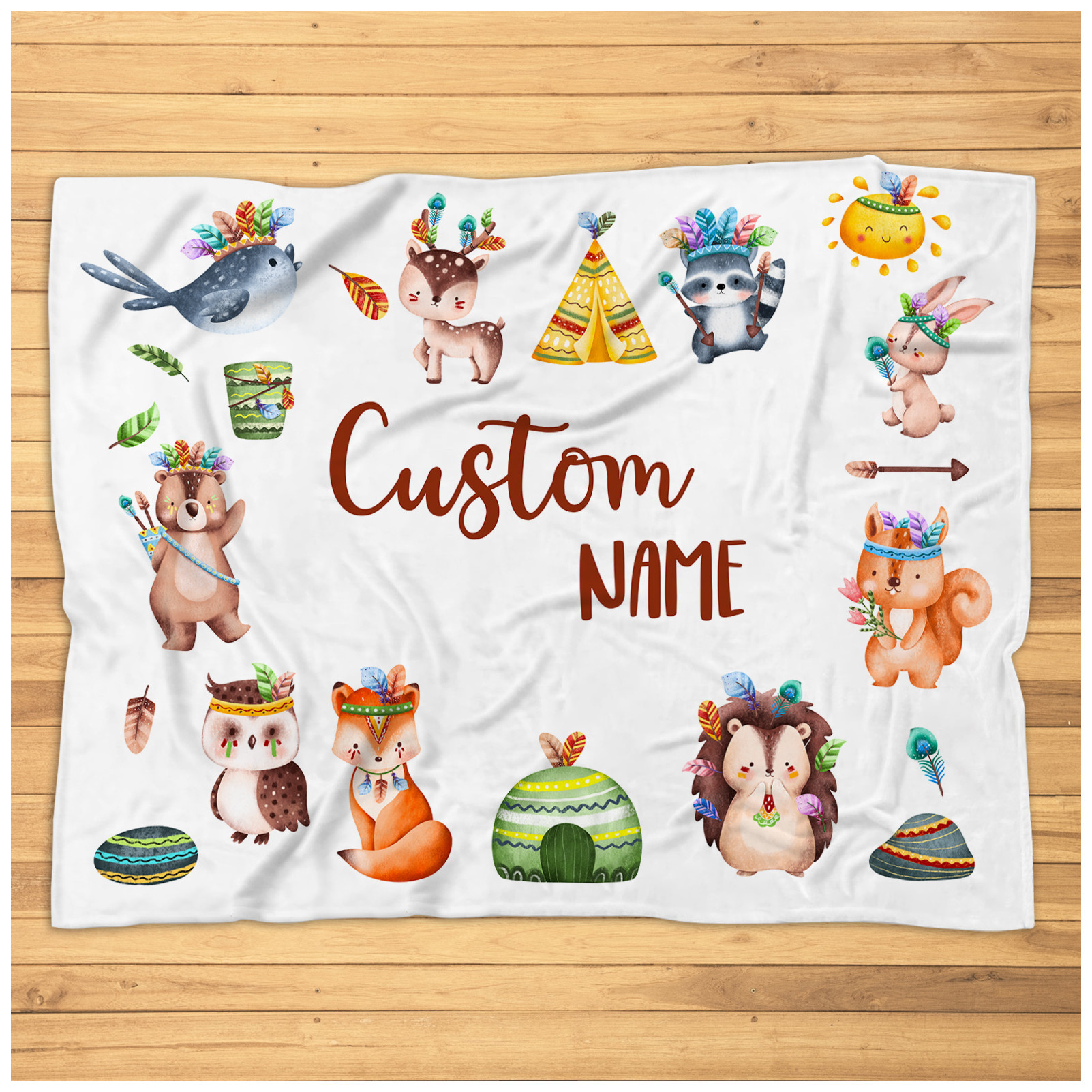 Personalized Tribal Animals Blanket