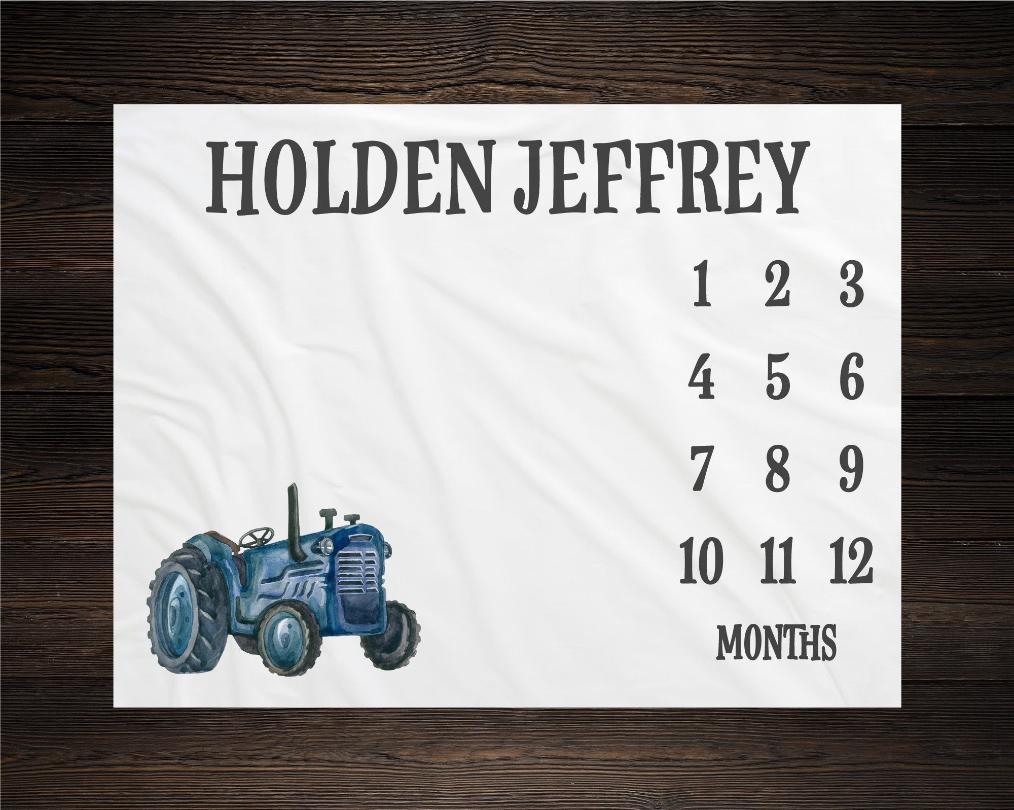 Personalized Vintage Tractor Milestone Blanket