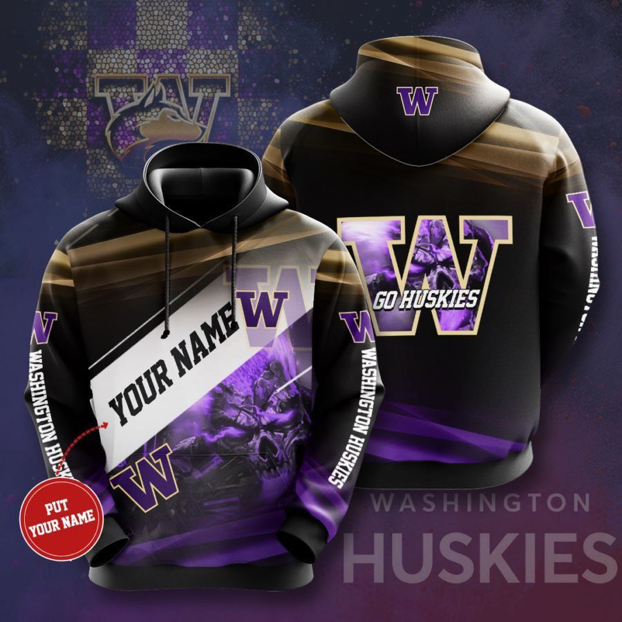 Personalized Washington Huskies No2068 Custom Hoodie 3D All Over Print