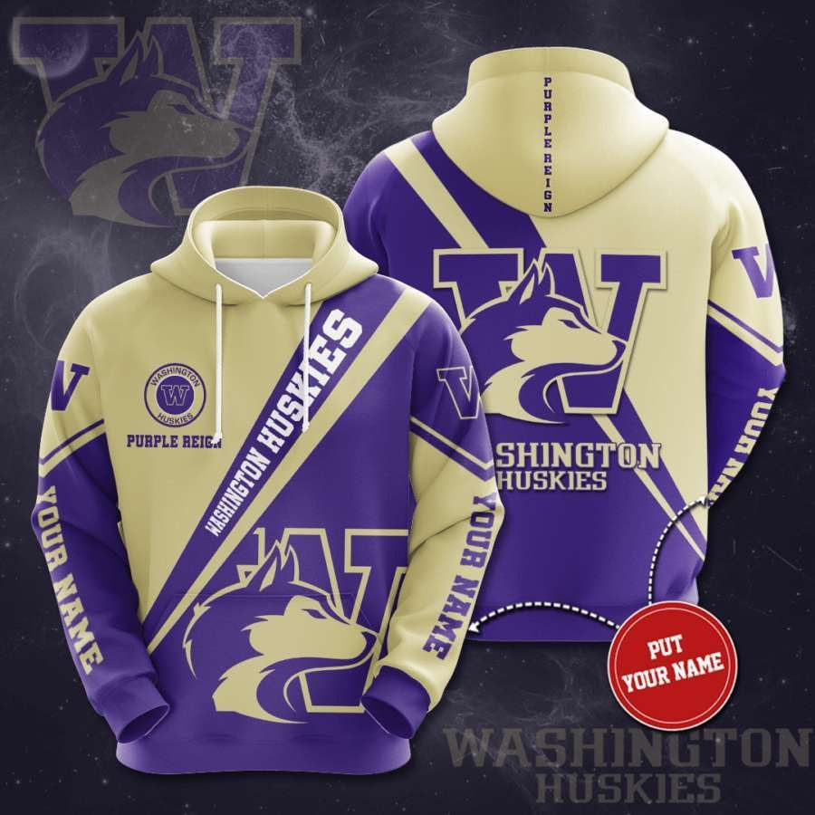 Personalized Washington Huskies No2069 Custom Hoodie 3D All Over Print