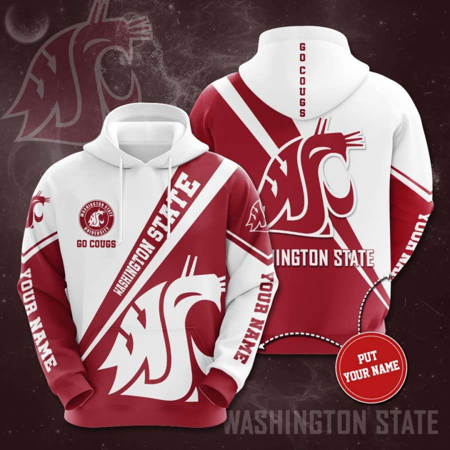 Personalized Washington State Cougars No2115 Custom Hoodie 3D All Over Print