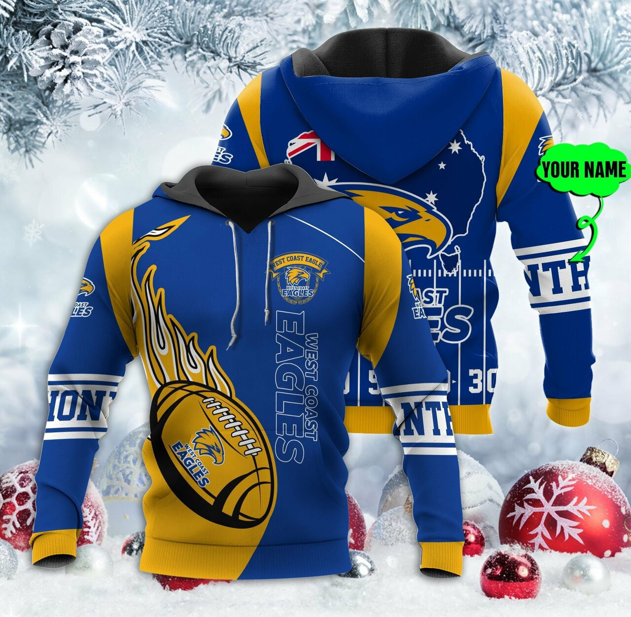 Personalized West Coast Eagles Custom 3d All Over Print Hoodie