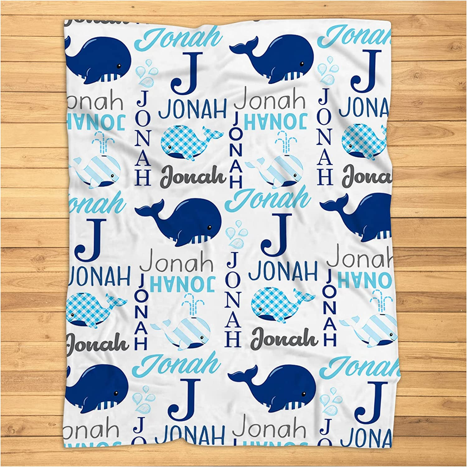 Personalized Whale Baby Blanket