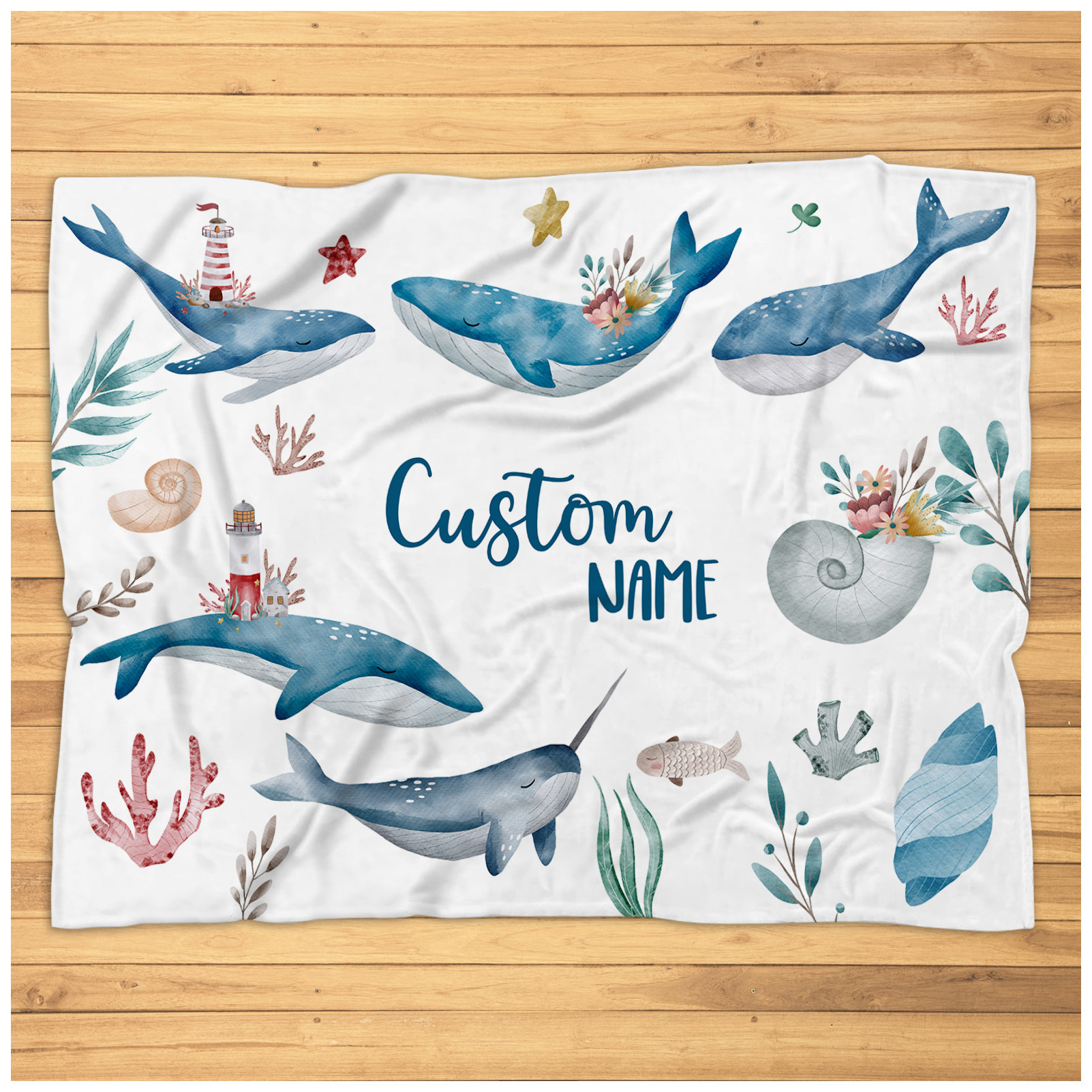 Personalized Whale Blanket