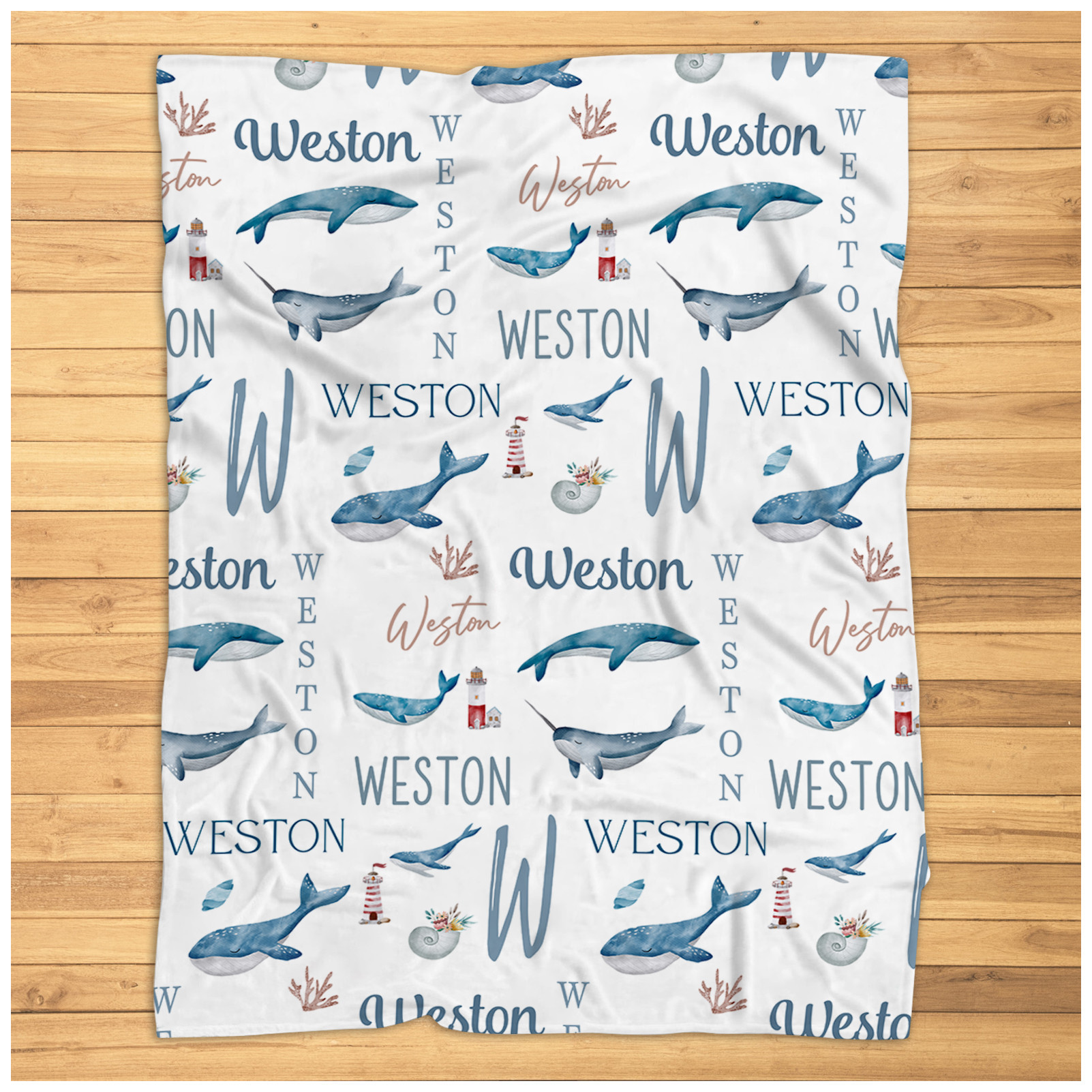 Personalized Whale Blanket