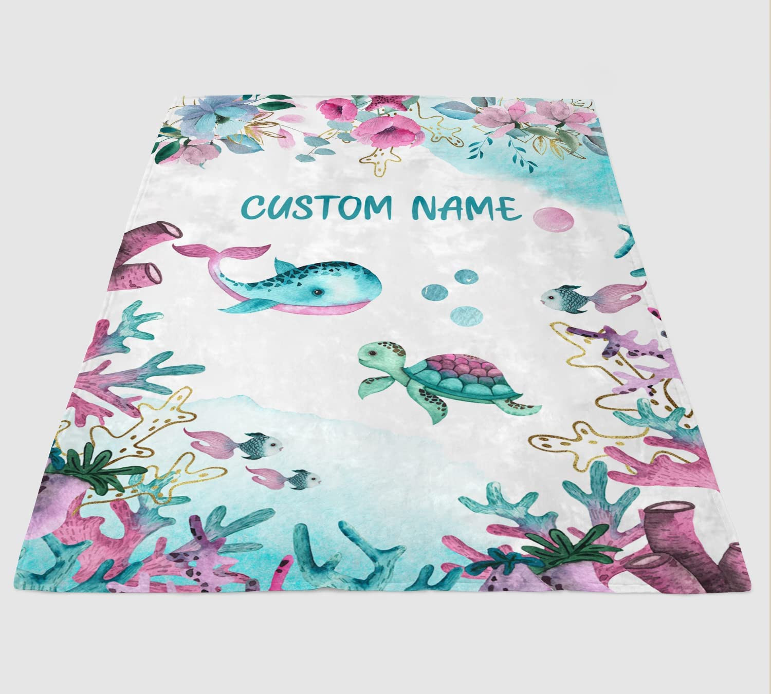 Custom Ocean Baby Blanket